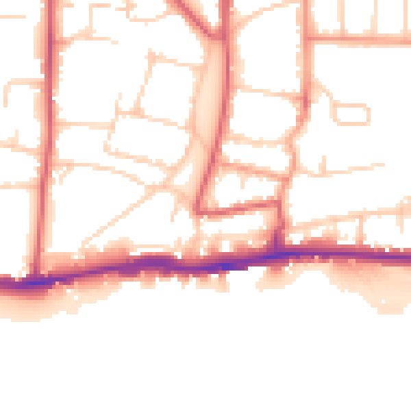 Daytime road noise heatmap for BN42 4DA