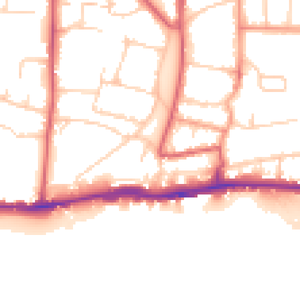 Daytime road noise heatmap for BN42 4DE