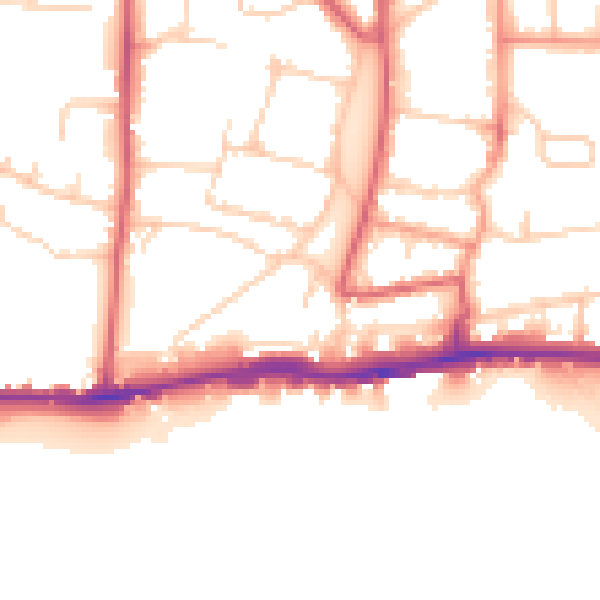 Daytime road noise heatmap for BN42 4DF