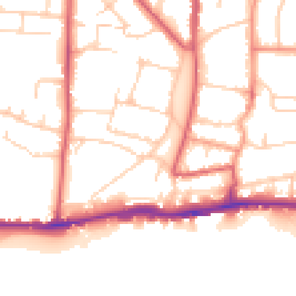 Daytime road noise heatmap for BN42 4DG