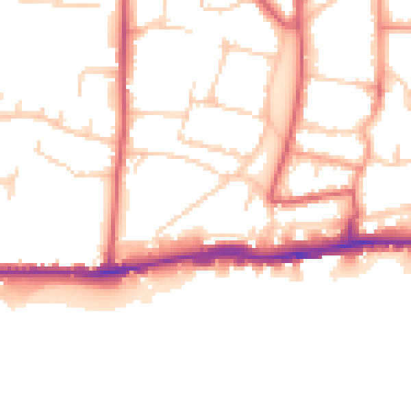 Daytime road noise heatmap for BN42 4DH