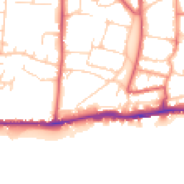 Daytime road noise heatmap for BN42 4DJ