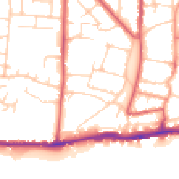 Daytime road noise heatmap for BN42 4DL