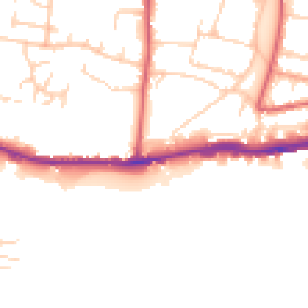 Daytime road noise heatmap for BN42 4DN