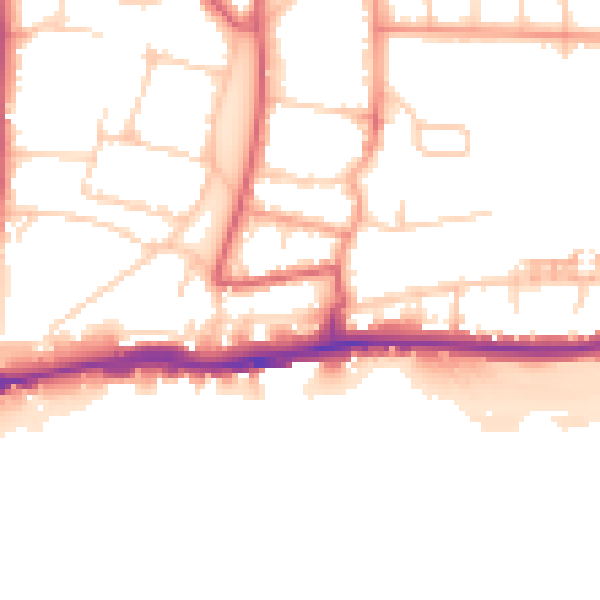 Daytime road noise heatmap for BN42 4DR