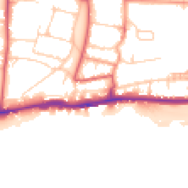 Daytime road noise heatmap for BN42 4DS