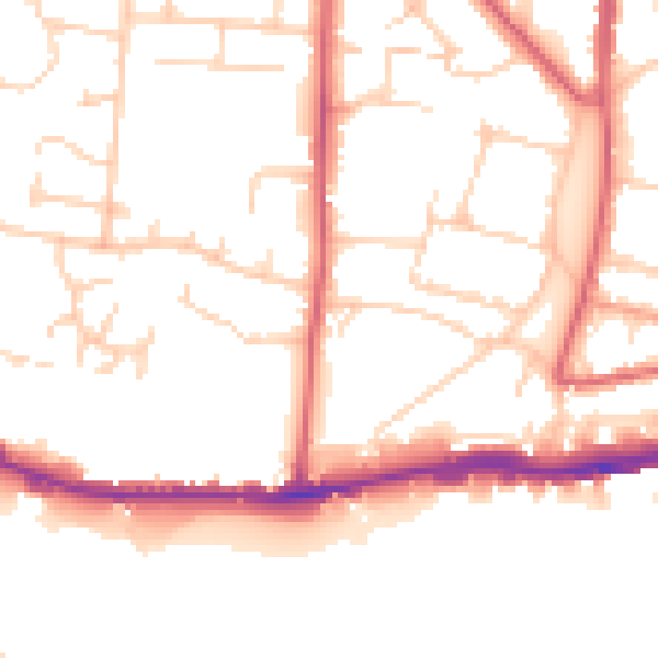Daytime road noise heatmap for BN42 4DU