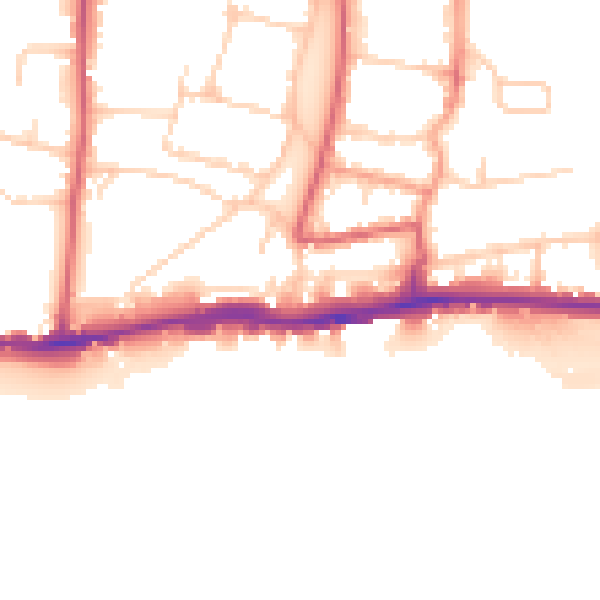 Daytime road noise heatmap for BN42 4DW