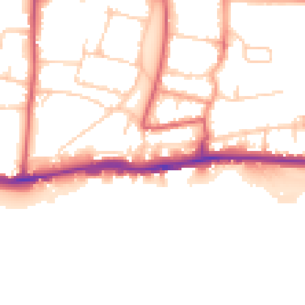 Daytime road noise heatmap for BN42 4DX