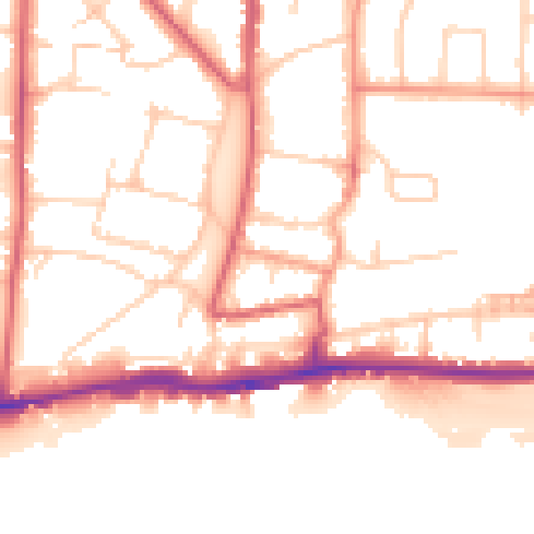 Daytime road noise heatmap for BN42 4DY