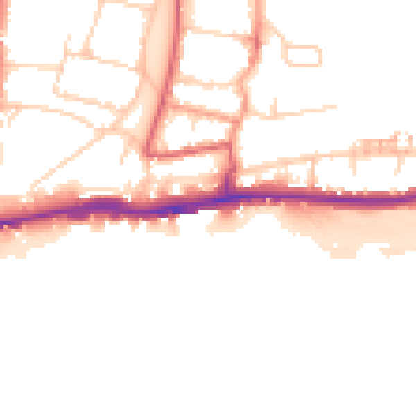 Daytime road noise heatmap for BN42 4EG