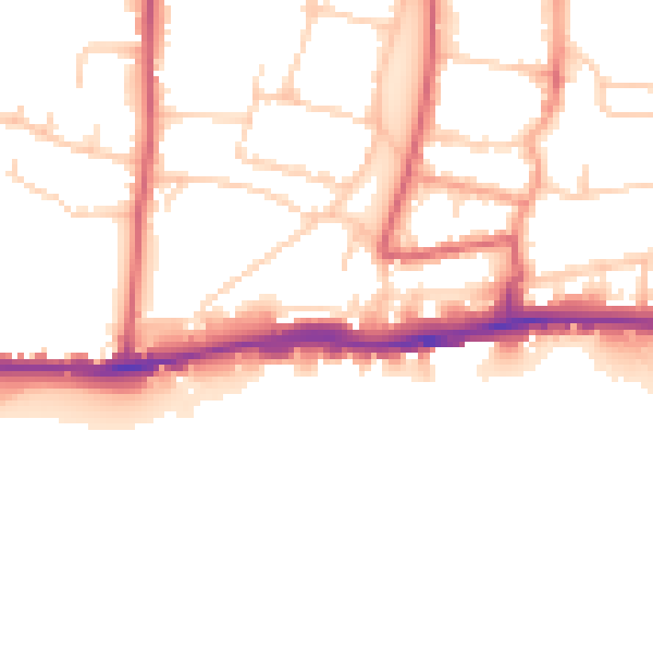 Daytime road noise heatmap for BN42 4EN