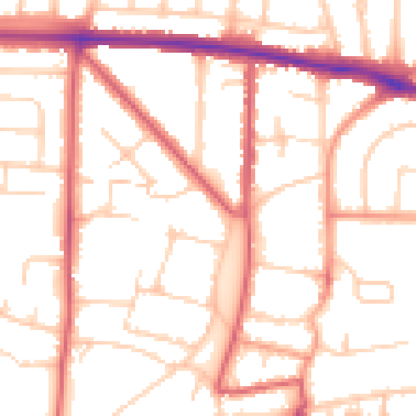 Daytime road noise heatmap for BN42 4FU