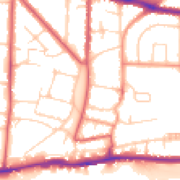 Daytime road noise heatmap for BN42 4GG