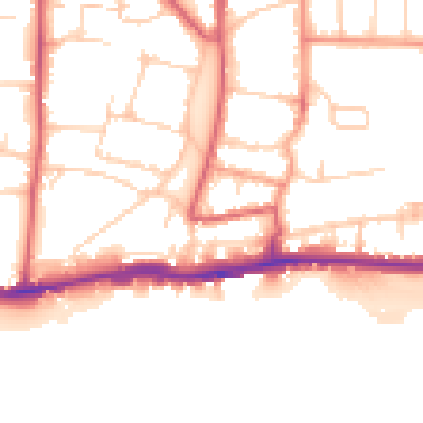Daytime road noise heatmap for BN42 4GR