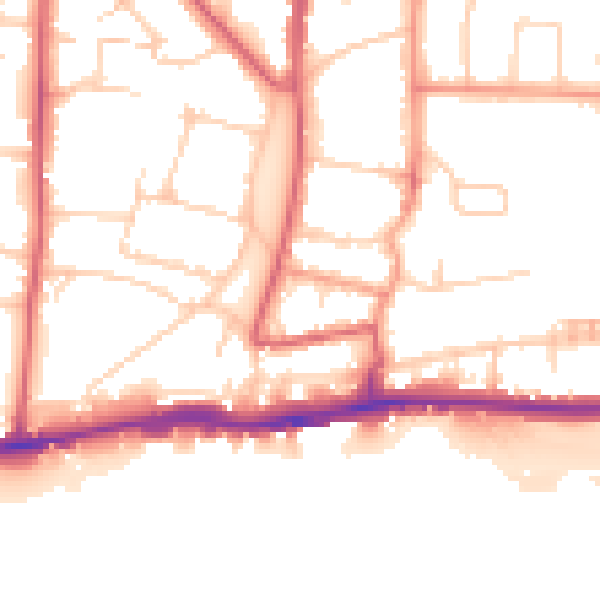 Daytime road noise heatmap for BN42 4GS