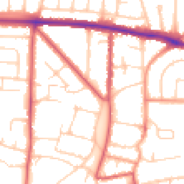 Daytime road noise heatmap for BN42 4HD