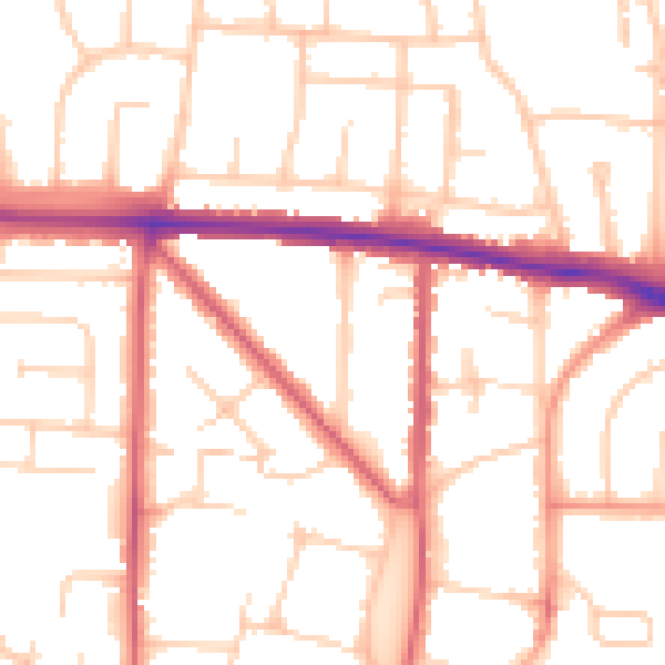 Daytime road noise heatmap for BN42 4HN