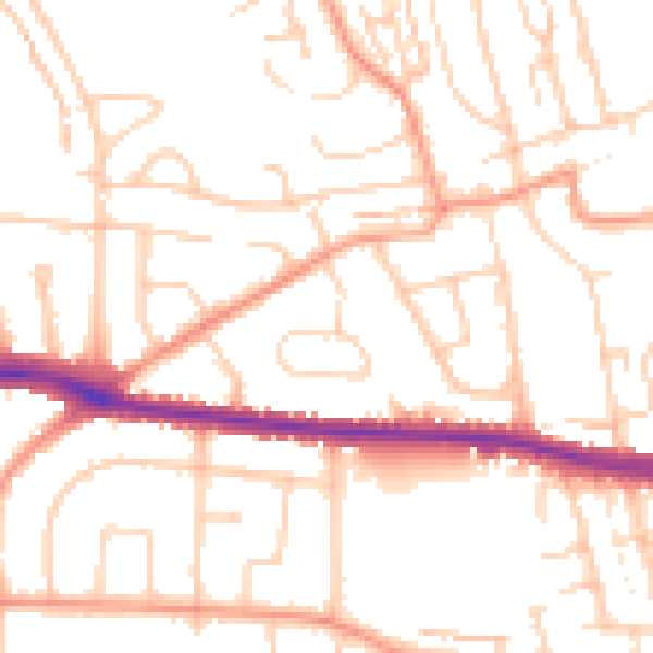 Daytime road noise heatmap for BN42 4PS