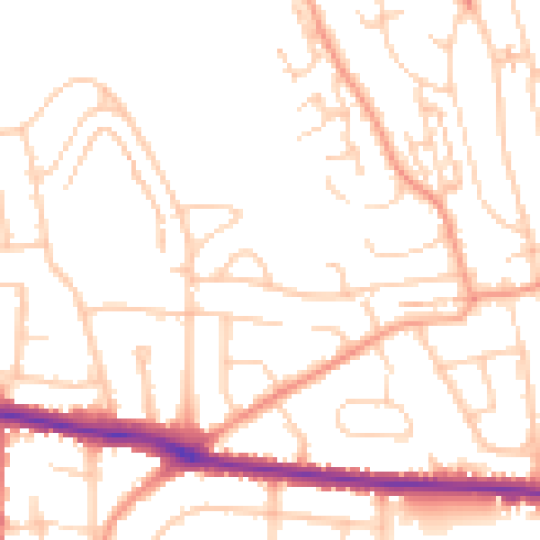 Daytime road noise heatmap for BN42 4QT