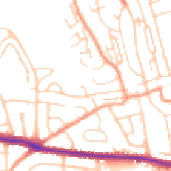 Daytime road noise heatmap for BN42 4QW