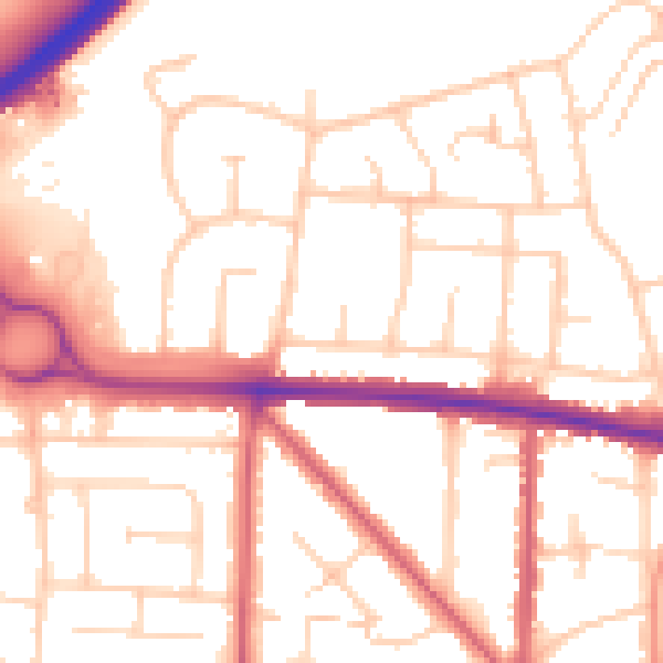 Daytime road noise heatmap for BN42 4RF