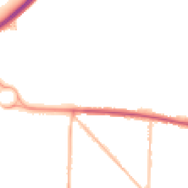 Night-time road noise heatmap for BN42 4RF