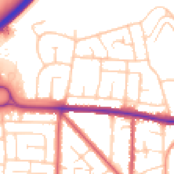 Daytime road noise heatmap for BN42 4RH