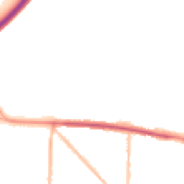 Night-time road noise heatmap for BN42 4RJ