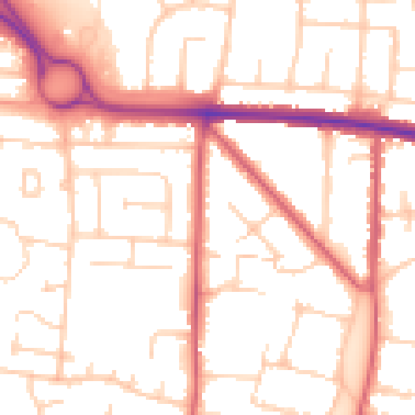 Daytime road noise heatmap for BN42 4SJ