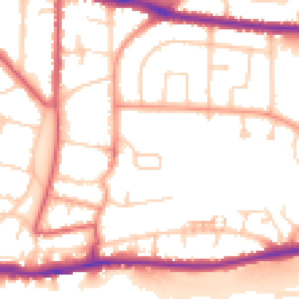 Daytime road noise heatmap for BN42 4TF