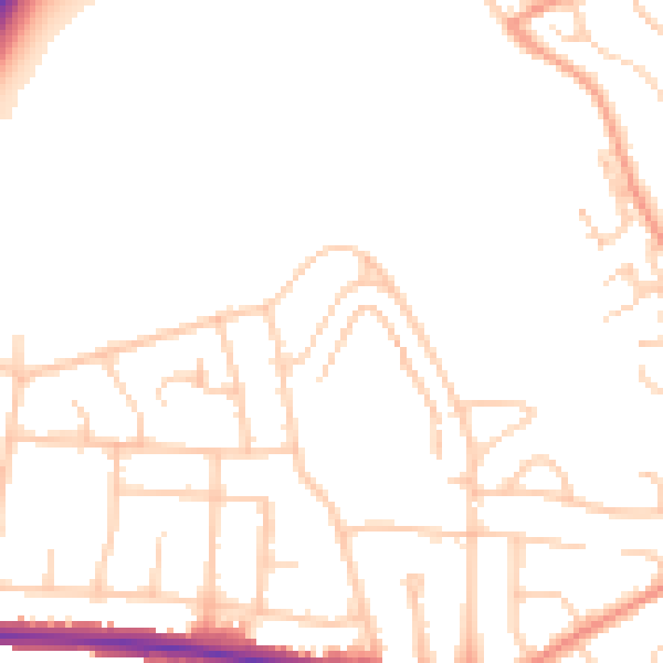 Daytime road noise heatmap for BN42 4WG
