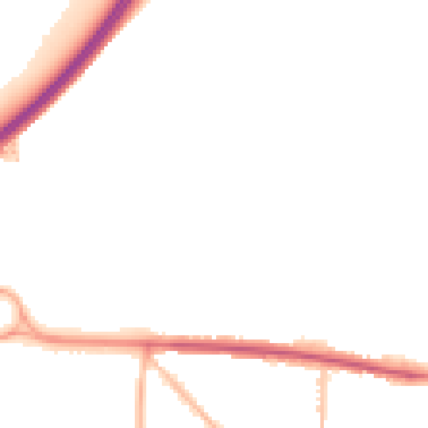 Night-time road noise heatmap for BN42 4YA