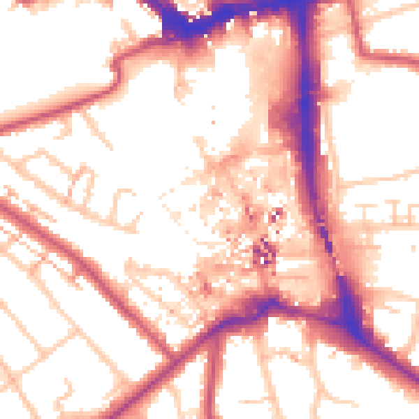 Daytime road noise heatmap for BR1 1AG