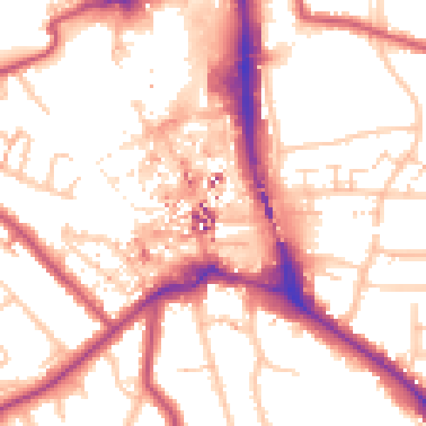 Daytime road noise heatmap for BR1 1AH