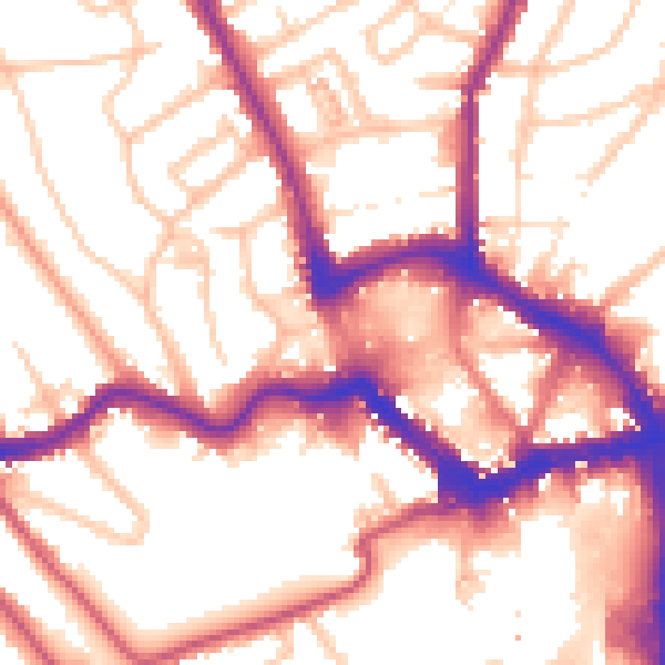 Daytime road noise heatmap for BR1 1BY