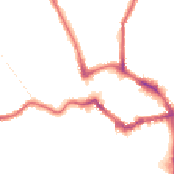 Night-time road noise heatmap for BR1 1BY