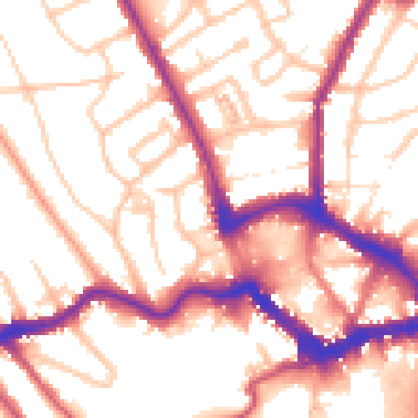 Daytime road noise heatmap for BR1 1DG
