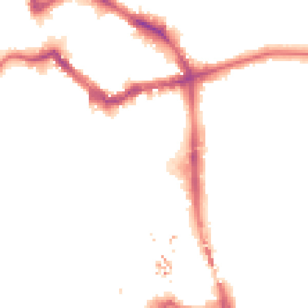 Night-time road noise heatmap for BR1 1DN