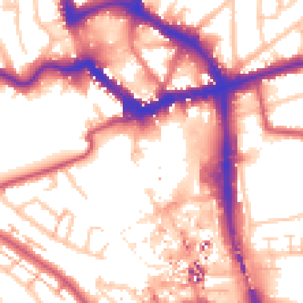 Daytime road noise heatmap for BR1 1EZ