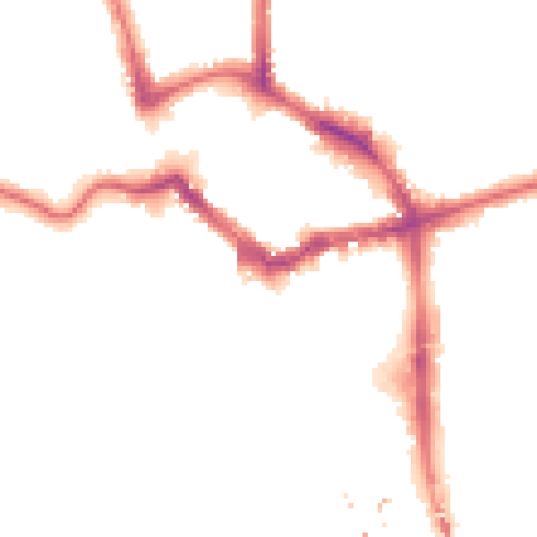 Night-time road noise heatmap for BR1 1HE