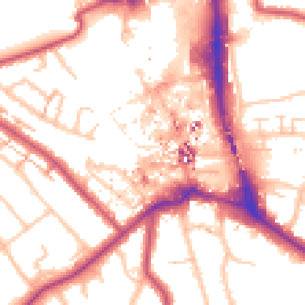 Daytime road noise heatmap for BR1 1HN