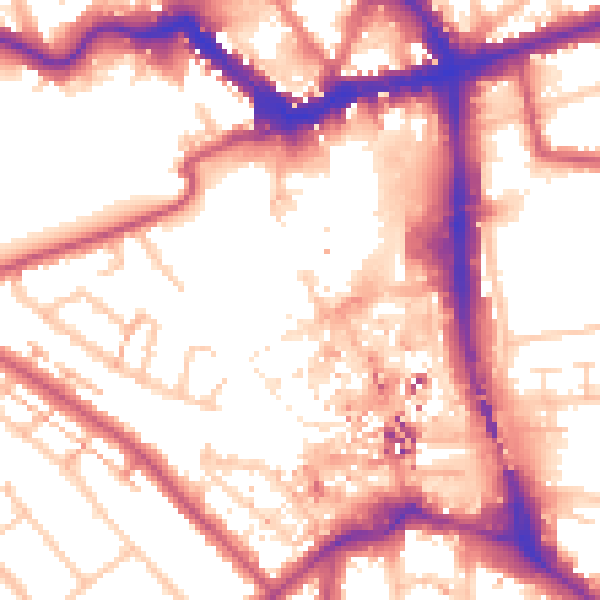 Daytime road noise heatmap for BR1 1JB