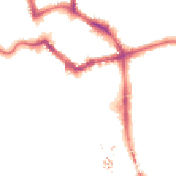 Night-time road noise heatmap for BR1 1JD