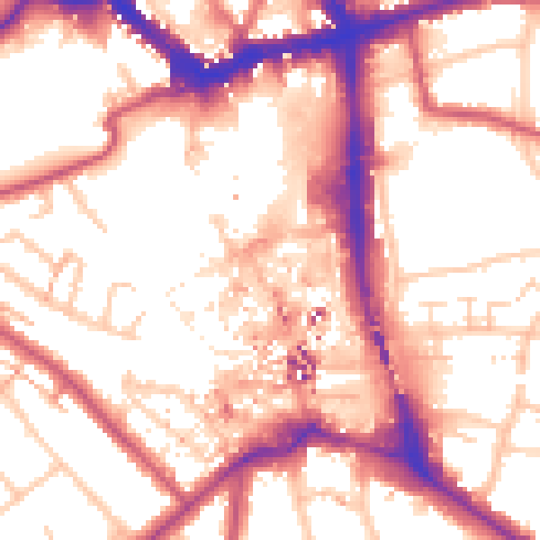 Daytime road noise heatmap for BR1 1JY