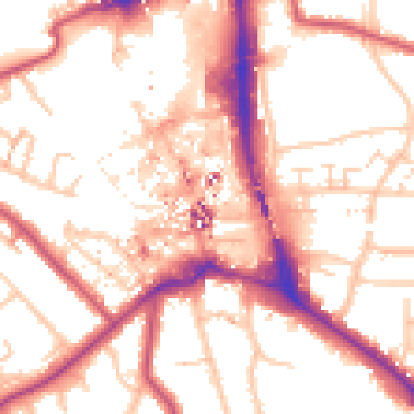 Daytime road noise heatmap for BR1 1LF