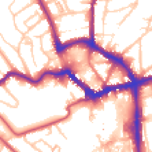 Daytime road noise heatmap for BR1 1NZ