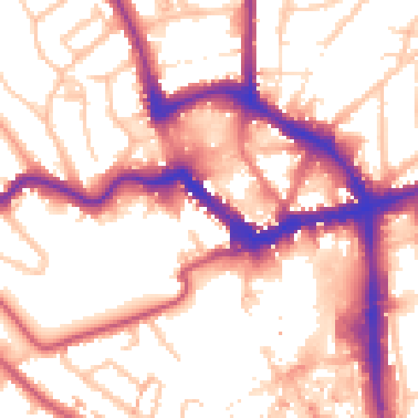 Daytime road noise heatmap for BR1 1PQ