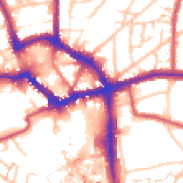 Daytime road noise heatmap for BR1 1RW