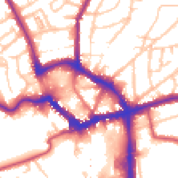 Daytime road noise heatmap for BR1 1SB